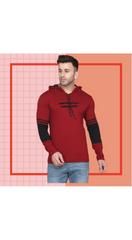 Cotton Solid Full Sleeves Hooded T-Shirts