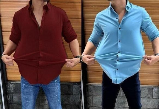 Men's Slim Fit Casual Shirt Combo of 2
